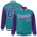 Custom Aqua & Purple Pinstripe Satin Full-Snap Varsity Jacket - JK01L-CXTW-240705-X053_F