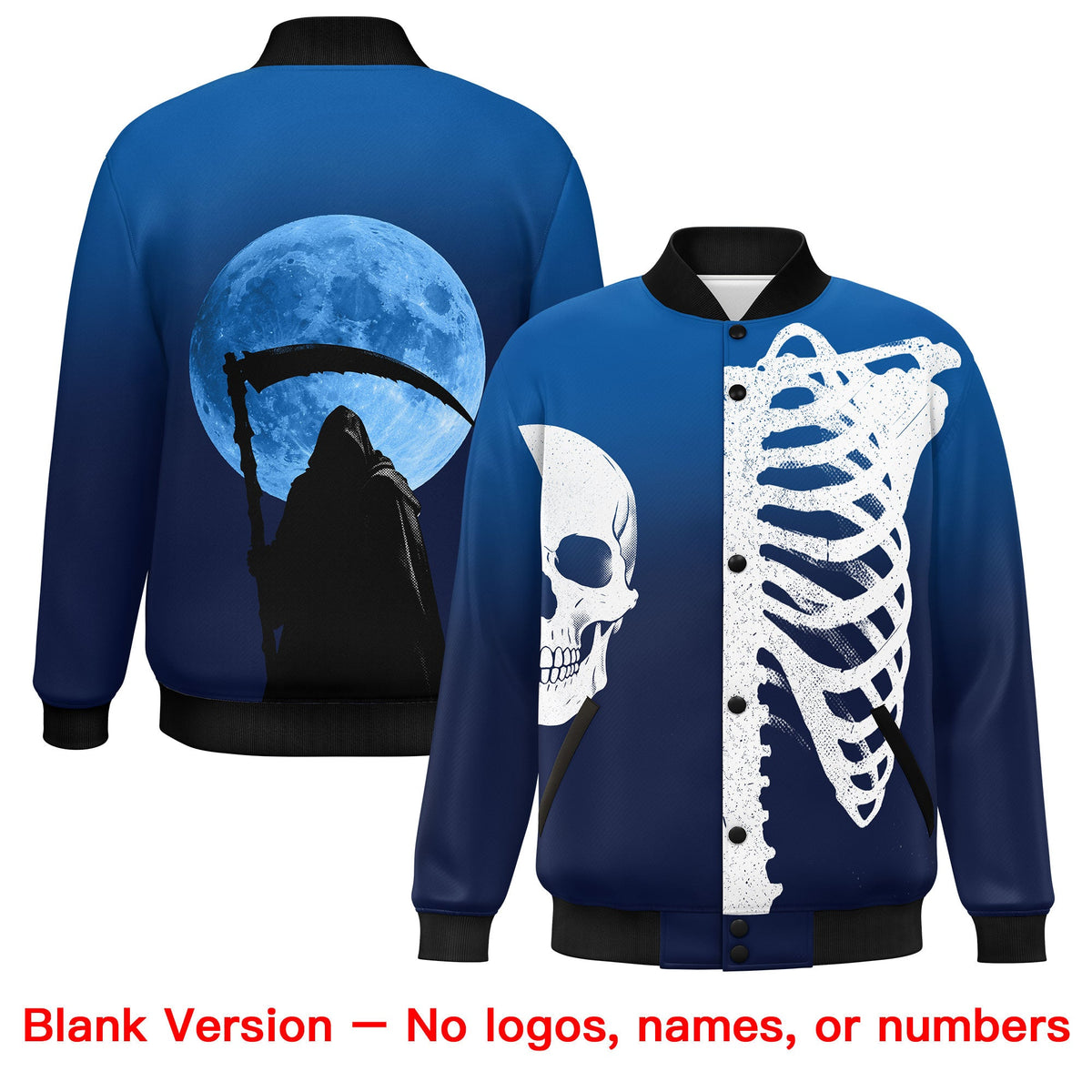 Custom Royal Navy Black Varsity jacket silhouette Jacket| KXKSHOP