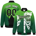 Custom Light Green Dark Green Black skeleton Halloween Graffiti Pattern Moisture-Wicking Jacket| KXKSHOP