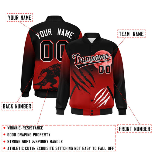 Custom Black Red White skeleton Halloween Graffiti Pattern Moisture-Wicking Jacket| KXKSHOP