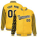 Personalized Gold American Flag Satin Full-Snap Varsity Jacket - F