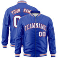 Custom Royal Blue White Red Independence Day Full Zip American Flag Wrinkle-Resistant Jacket| KXKSHOP