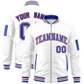 Custom White Royal Blue Red Independence Day Full Zip American Flag Wrinkle-Resistant Jacket| KXKSHOP