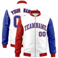 Custom White Red Royal Blue Independence Day Full Zip American Flag Wrinkle-Resistant Jacket| KXKSHOP