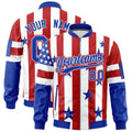 Custom White Red Royal Blue Independence Day Full Zip American Flag Wrinkle-Resistant Jacket| KXKSHOP