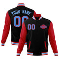 Custom Red Black Powder Blue Raglan Sleeves Classic Style Full-Snap Jacket| KXKSHOP