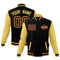 Custom Black Khaki Crimson Raglan Sleeves Classic Style Full-Snap Jacket| KXKSHOP