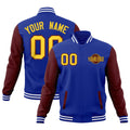 Custom Royal Blue Crimson White Raglan Sleeves Classic Style Full-Snap Jacket| KXKSHOP