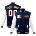 Custom Navy White Raglan Sleeves Classic Style Full-Snap Jacket| KXKSHOP