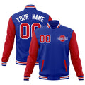 Custom Royal Blue Red White Raglan Sleeves Classic Style Full-Snap Jacket| KXKSHOP