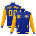 Custom Royal Blue White Gold Raglan Sleeves Classic Style Full-Snap Jacket| KXKSHOP