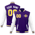 Custom Purple White Gold Raglan Sleeves Classic Style Full-Snap Jacket| KXKSHOP