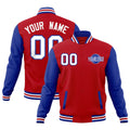 Custom Red Royal Blue White Raglan Sleeves Classic Style Full-Snap Jacket| KXKSHOP