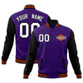 Custom Purple Black Orange Raglan Sleeves Classic Style Full-Snap Jacket| KXKSHOP