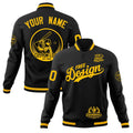 Custom Black Gold Classic Style Full-Snap Breathable Jacket| KXKSHOP