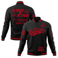 Custom Black Red Classic Style Full-Snap Wrinkle-Resistant Jacket| KXKSHOP