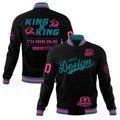 Custom Black Teal Pink Classic Style Full-Snap Wrinkle-Resistant Jacket| KXKSHOP
