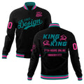 Custom Black Teal Pink Classic Style Full-Snap Wrinkle-Resistant Jacket| KXKSHOP