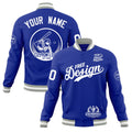 Custom Royal Blue Gray White Classic Style Full-Snap Breathable Jacket| KXKSHOP