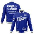 Custom Royal Blue Gray White Classic Style Full-Snap Wrinkle-Resistant Jacket| KXKSHOP