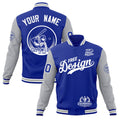 Custom Royal Blue White Gray Classic Style Full-Snap Breathable Jacket| KXKSHOP