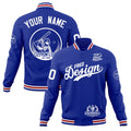 Custom Royal Blue White Red Classic Style Full-Snap Breathable Jacket| KXKSHOP
