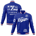 Custom Royal Blue White Red Classic Style Full-Snap Wrinkle-Resistant Jacket| KXKSHOP