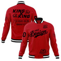 Custom Red Black White Classic Style Full-Snap Wrinkle-Resistant Jacket| KXKSHOP