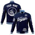 Custom Navy Light Blue White Classic Style Full-Snap Breathable Jacket| KXKSHOP
