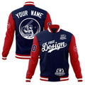 Custom Navy Red White Classic Style Full-Snap Breathable Jacket| KXKSHOP