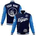 Custom Navy White Light Blue Classic Style Full-Snap Breathable Jacket| KXKSHOP