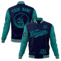 Custom Navy Teal Gray Classic Style Full-Snap Breathable Jacket| KXKSHOP