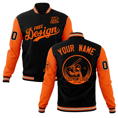 Custom Black Orange Gray Classic Style Full-Snap Breathable Jacket| KXKSHOP