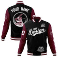 Custom Black Burgundy White Classic Style Full-Snap Breathable Jacket| KXKSHOP