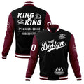 Custom Black Burgundy White Classic Style Full-Snap Wrinkle-Resistant Jacket| KXKSHOP
