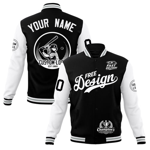 Custom Black White Gray Classic Style Full-Snap Breathable Jacket| KXKSHOP