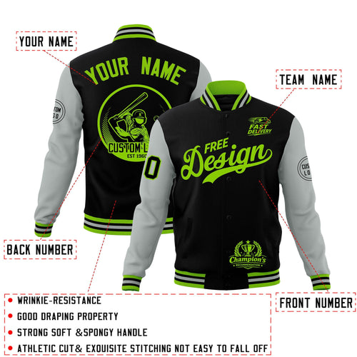 Custom Black Green Gray Classic Style Full-Snap Breathable Jacket| KXKSHOP