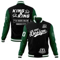 Custom Black Green White Classic Style Full-Snap Wrinkle-Resistant Jacket| KXKSHOP