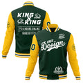 Custom Green Gold White Classic Style Full-Snap Wrinkle-Resistant Jacket| KXKSHOP