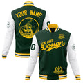 Custom Green Gold White Classic Style Full-Snap Breathable Jacket| KXKSHOP