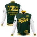 Custom Green Gold White Classic Style Full-Snap Wrinkle-Resistant Jacket| KXKSHOP