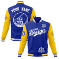 Custom Royal Blue White Gold Classic Style Full-Snap Breathable Jacket| KXKSHOP