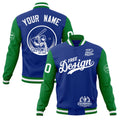 Custom Royal Blue Kelly Green White Classic Style Full-Snap Breathable Jacket| KXKSHOP