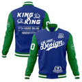 Custom Royal Blue Kelly Green White Classic Style Full-Snap Wrinkle-Resistant Jacket| KXKSHOP