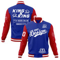 Custom Royal Blue Red White Classic Style Full-Snap Wrinkle-Resistant Jacket| KXKSHOP