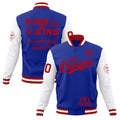 Custom Royal Blue Red White Classic Style Full-Snap Wrinkle-Resistant Jacket| KXKSHOP