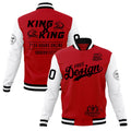 Custom Red Black White Classic Style Full-Snap Wrinkle-Resistant Jacket| KXKSHOP