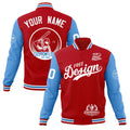 Custom Red White Light Blue Classic Style Full-Snap Breathable Jacket| KXKSHOP