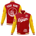Custom Red White Gold Classic Style Full-Snap Breathable Jacket| KXKSHOP