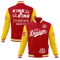 Custom Red White Gold Classic Style Full-Snap Wrinkle-Resistant Jacket| KXKSHOP